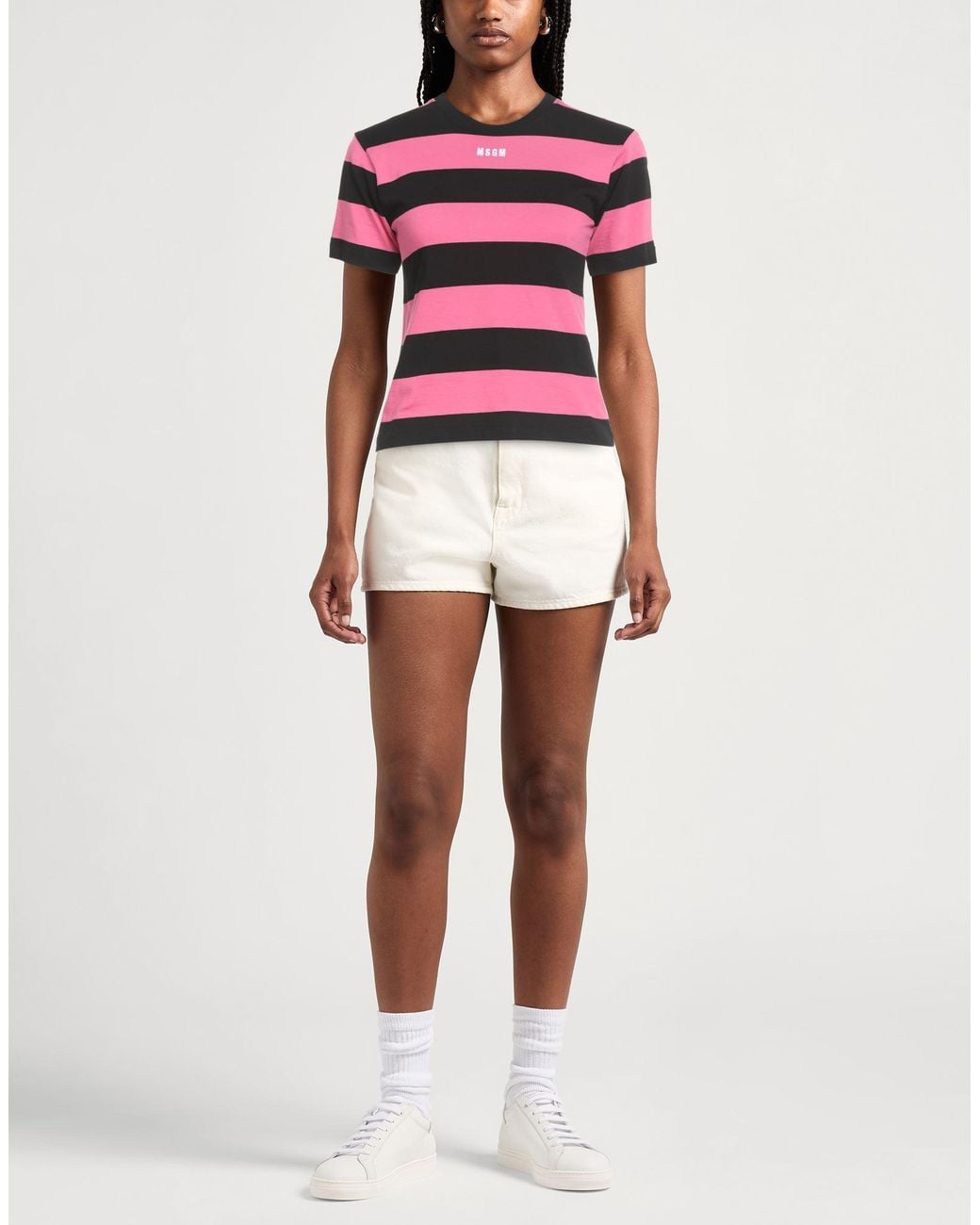 MSGM Pink Fuchsia T-Shirt Cotton