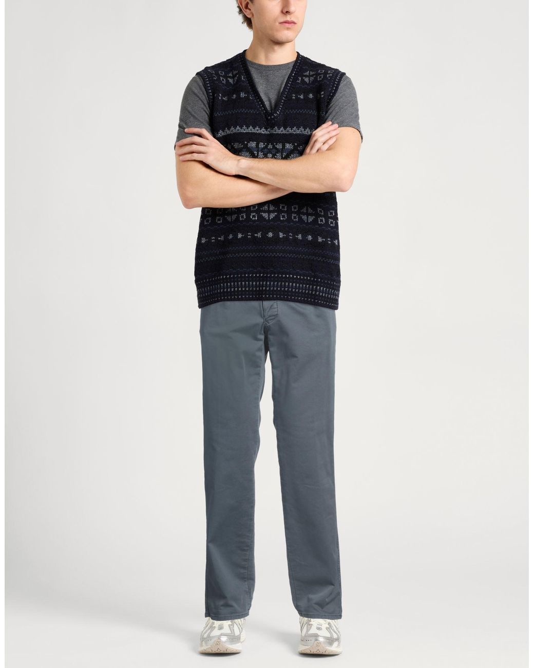 Incotex Blue Pants Cotton, Elastane for men