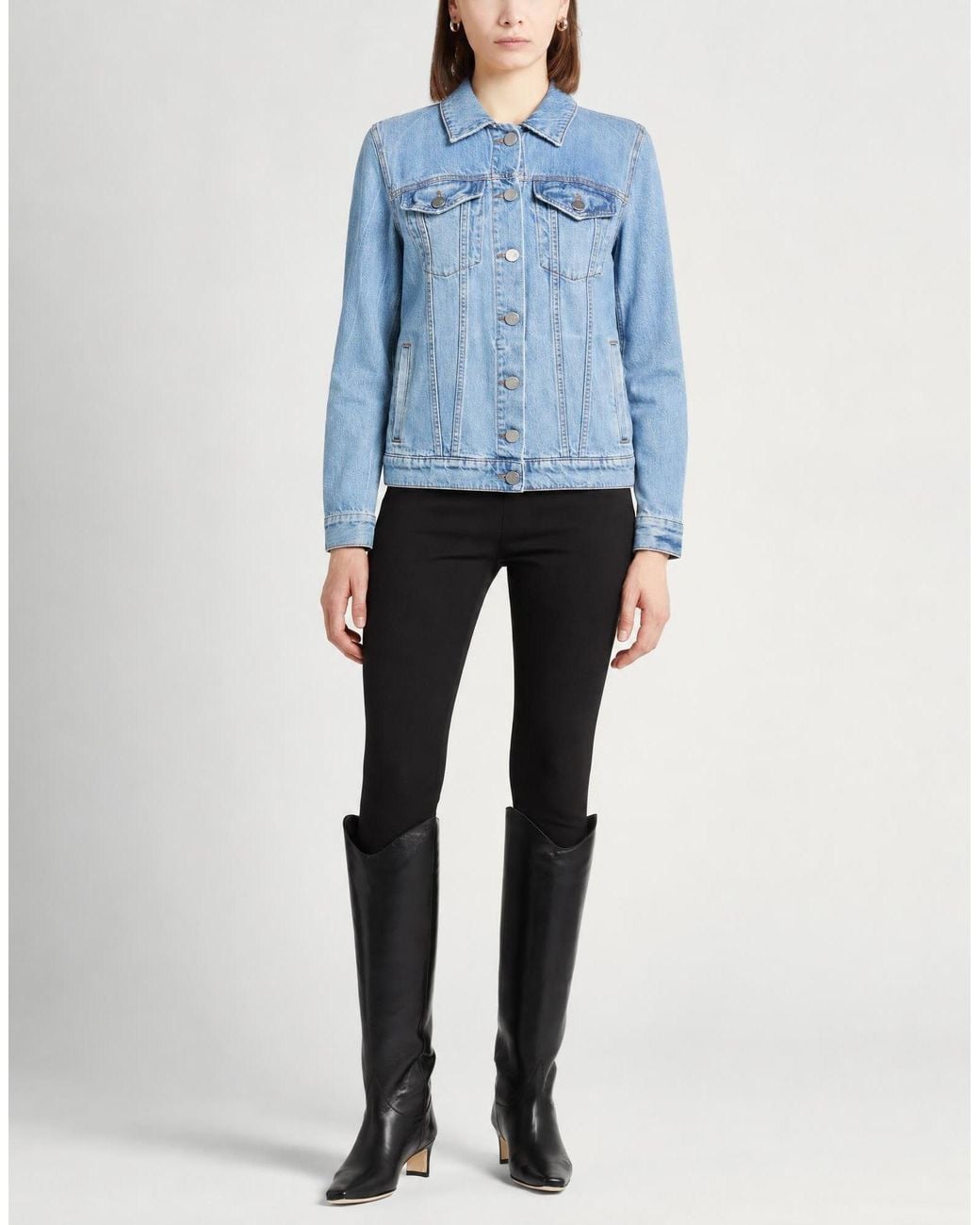 PT Torino Blue Denim Outerwear Cotton, Lyocell
