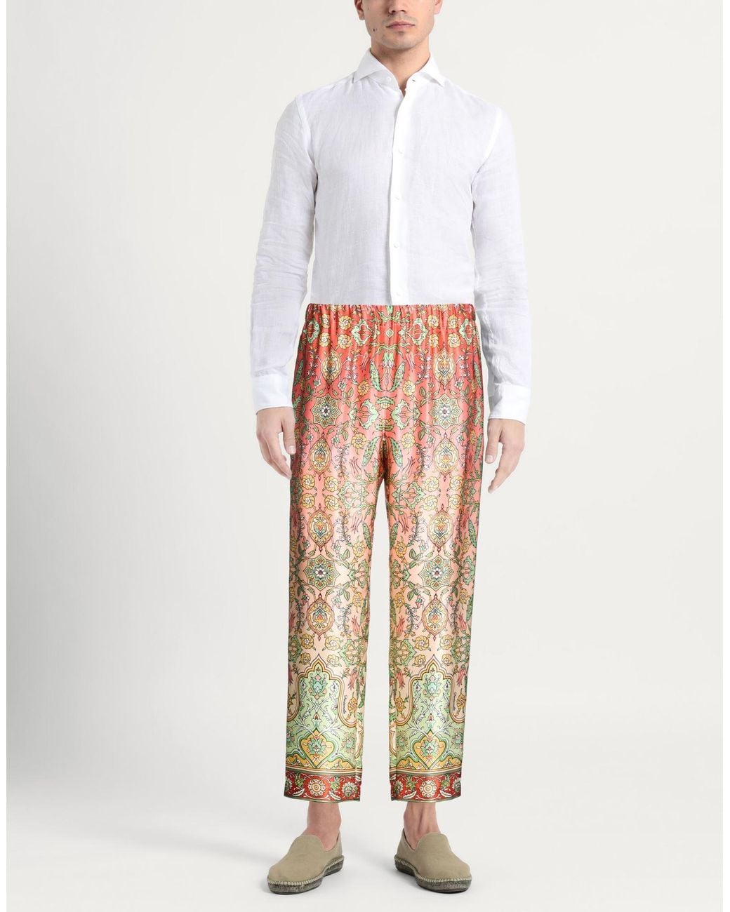 Pantamolle Multicolor Pants Silk for men