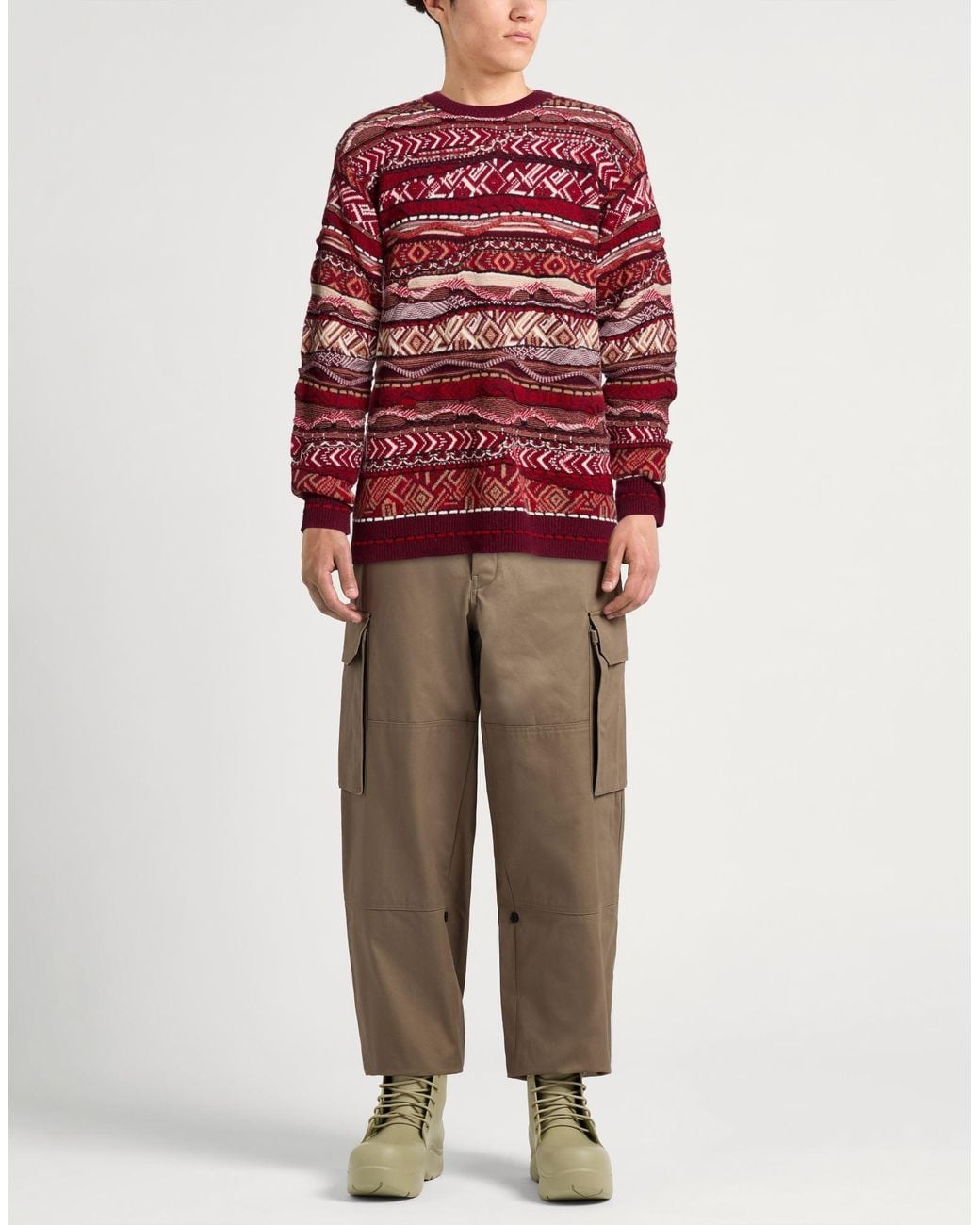 Laneus Red Burgundy Sweater Polyamide, Alpaca Wool, Polyacrylic, Synthetic Fibers, Virgin Wool for men