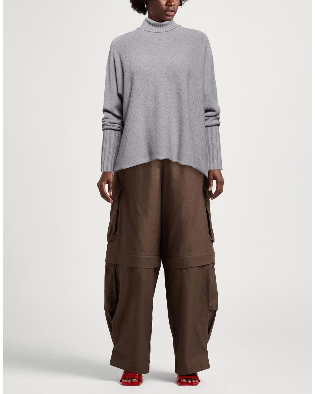Manila Grace Gray Turtleneck Viscose, Polyester, Polyamide