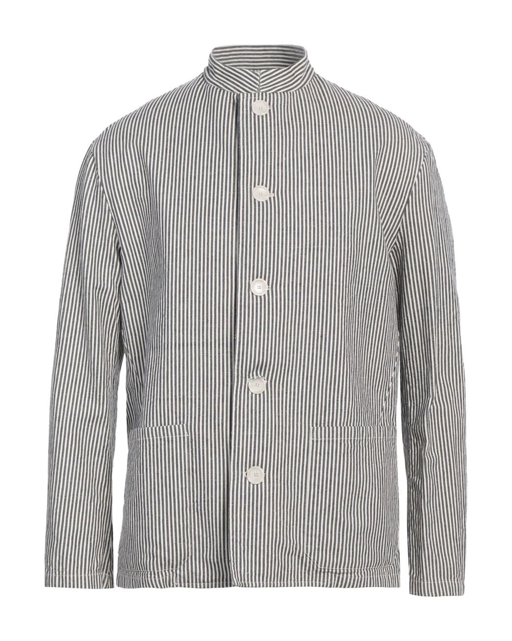 PT Torino Gray Jacket Cotton, Linen for men