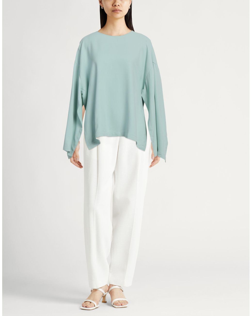 Erika Cavallini Semi Couture Blue Top Viscose, Elastane, Acetate