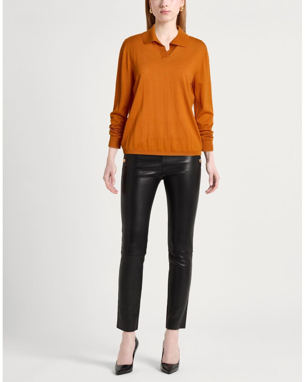Liviana Conti Orange Sweater Virgin Wool