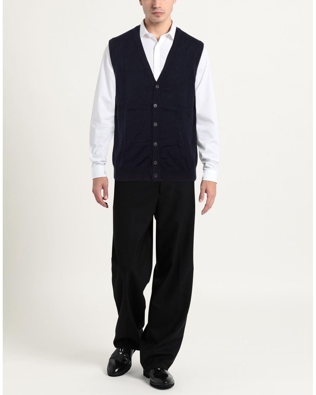 Retois Blue Cardigan Merino Wool for men