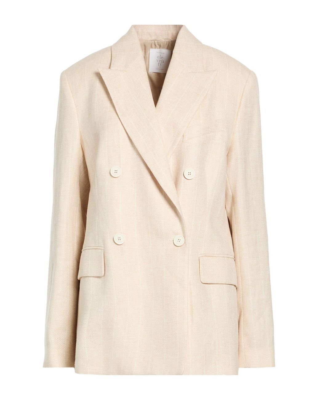 Eleventy Natural Blazer Linen, Wool, Silk