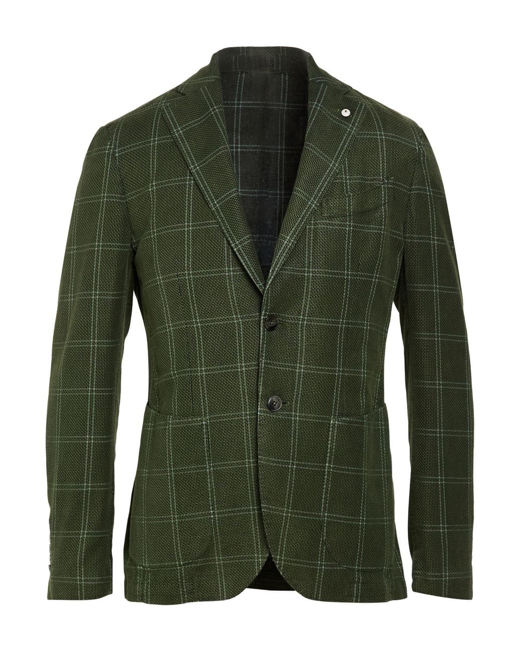 L.b.m. 1911 Green Blazer Cotton, Linen, Nylon, Polyester for men