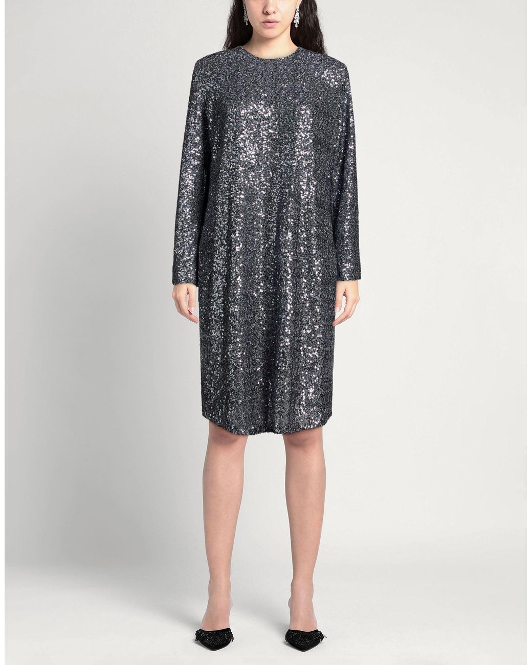 RUE DU BAC Gray Mini Dress Polyester, Elastane