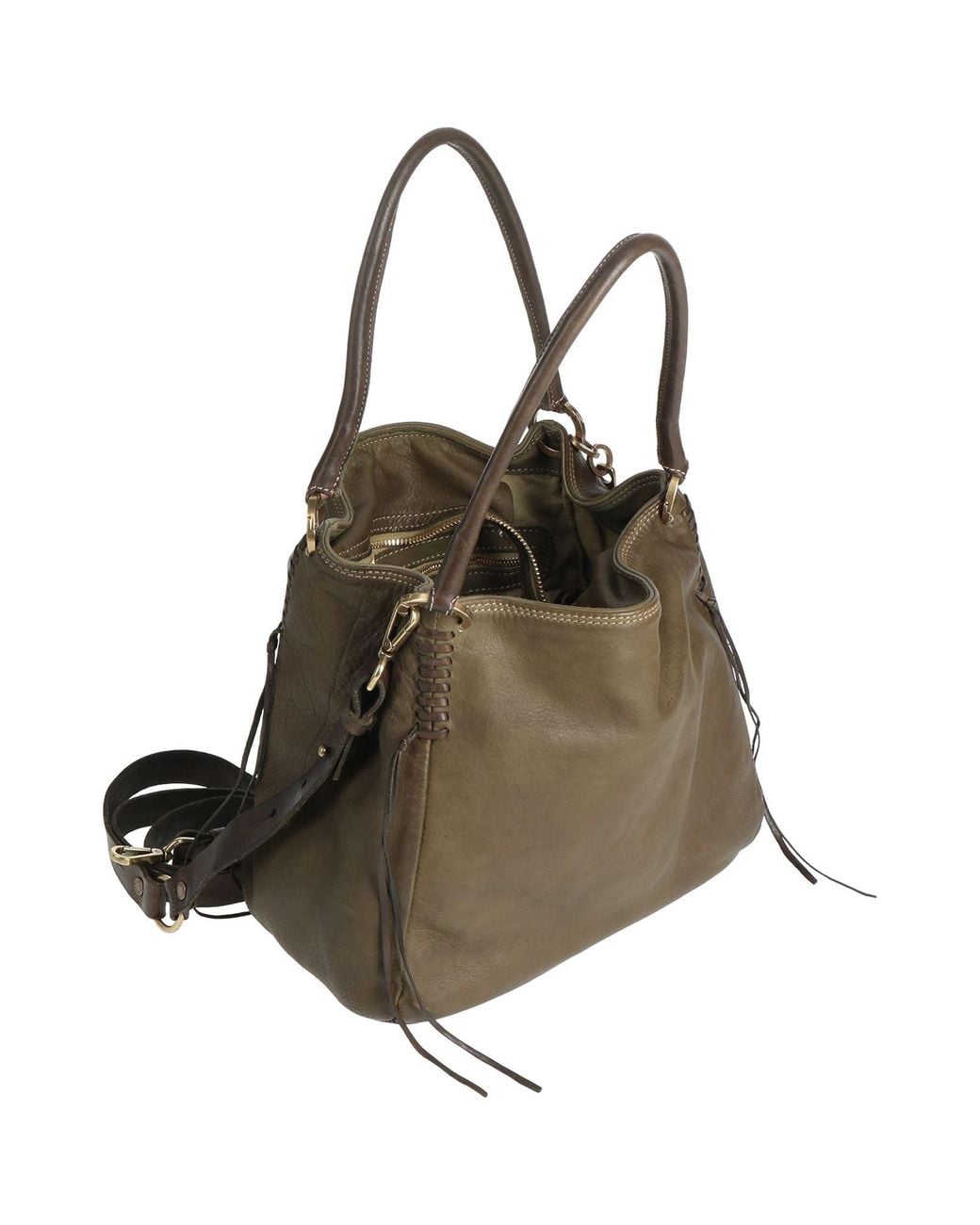 Caterina Lucchi Natural Military Handbag Calfskin