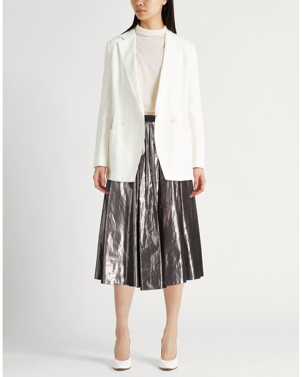 Forte_forte Gray Midi Skirt