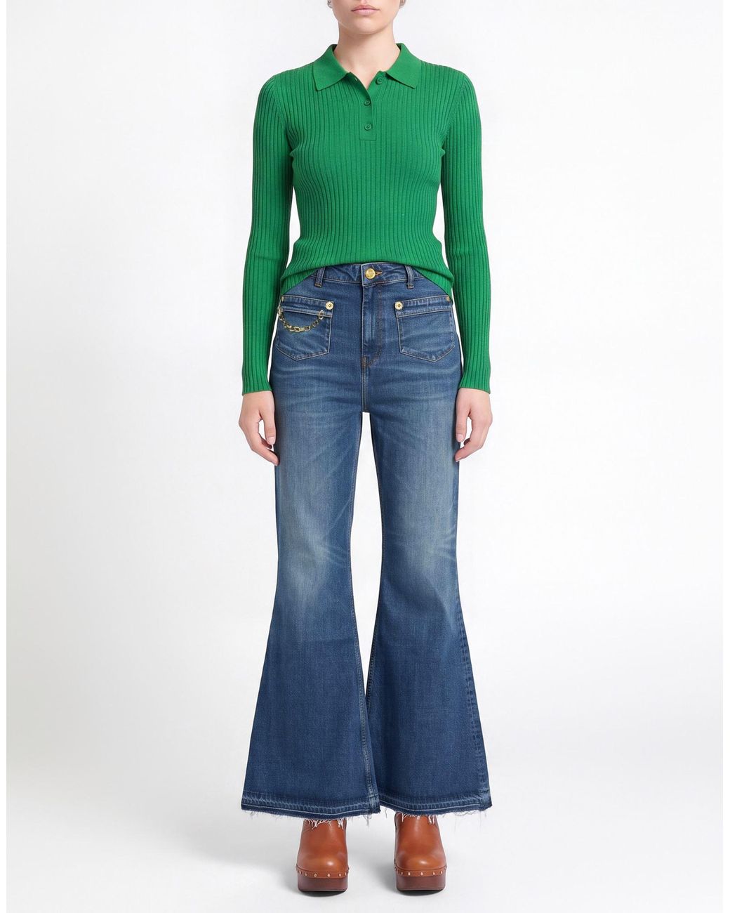 Ganni Blue Jeans Cotton, Viscose
