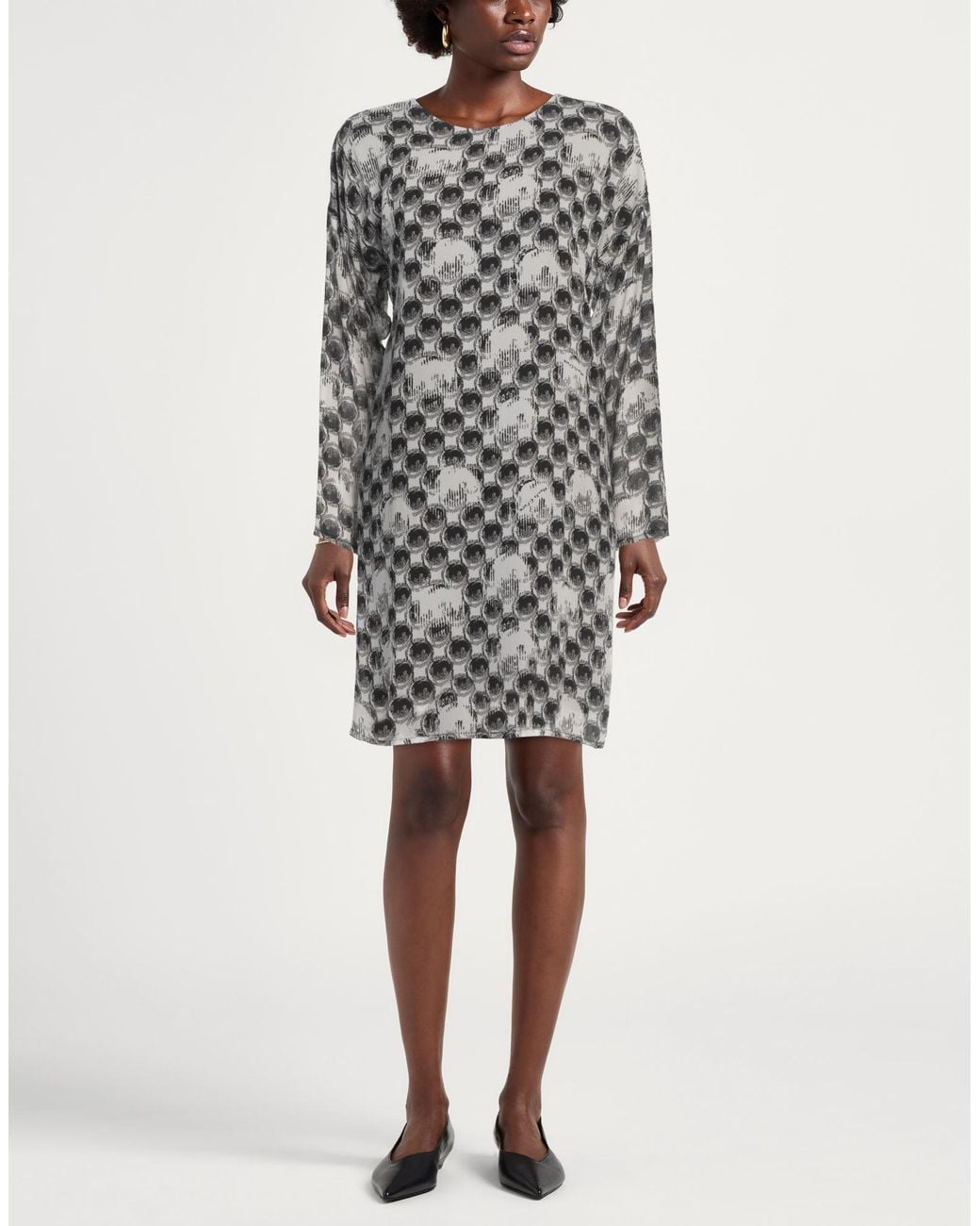 Manila Grace Gray Light Mini Dress Viscose