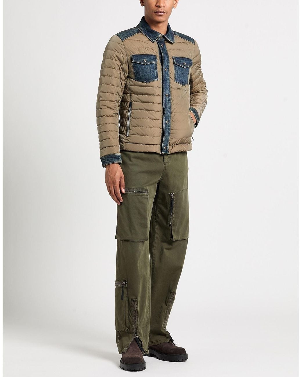 Moorer Blue Khaki Puffer Polyamide for men