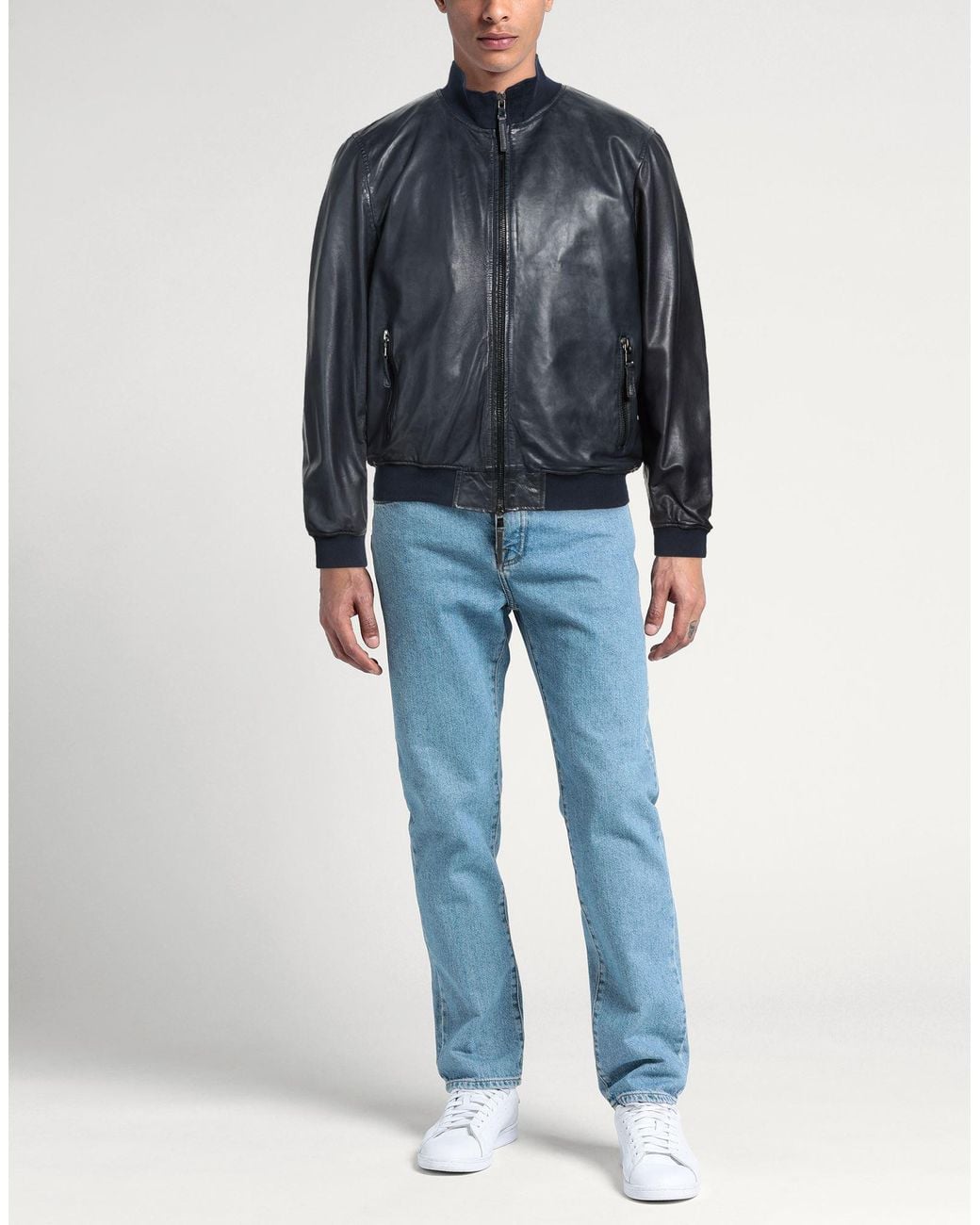 Bully Blue Midnight Jacket Leather for men