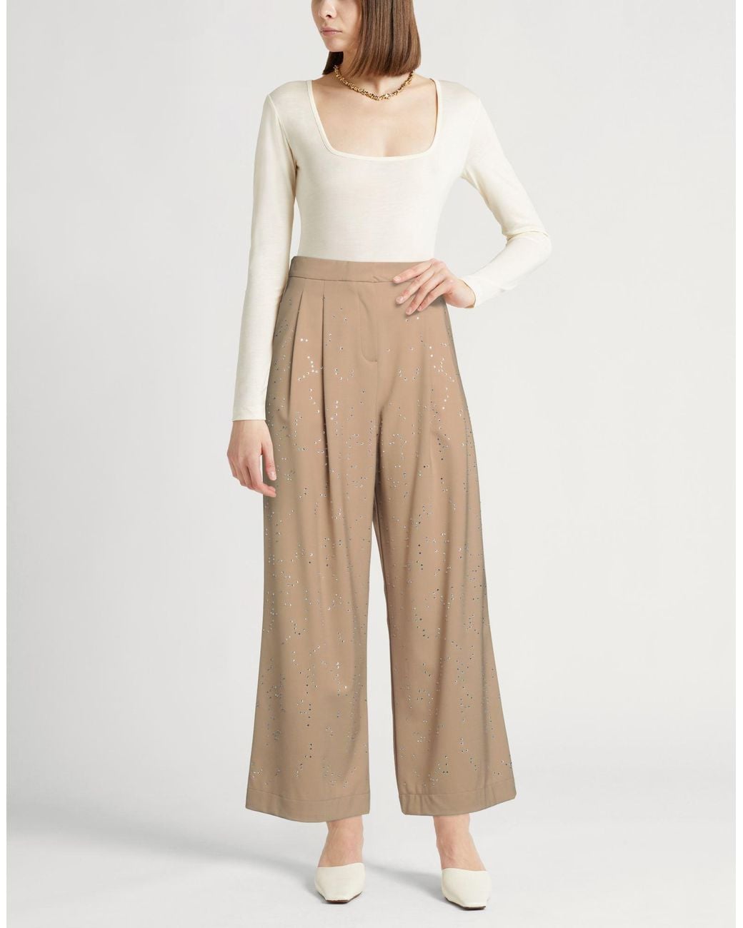 Alysi Natural Chocolat Sand Pants Polyester, Virgin Wool, Elastane