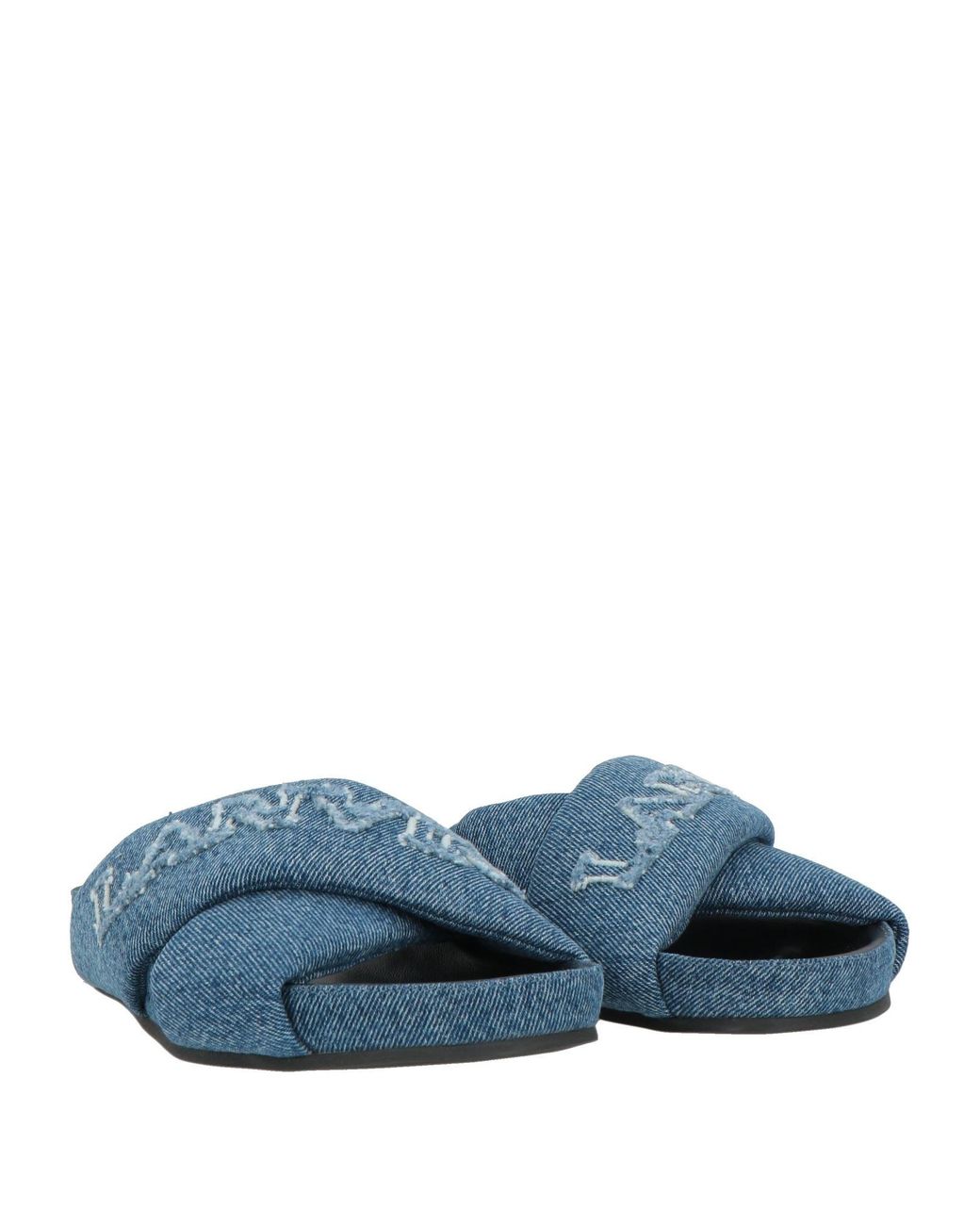 Lanvin Blue Sandals Textile Fibers