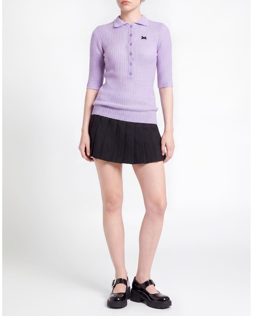 ROTATE BIRGER CHRISTENSEN Purple Polo Shirt