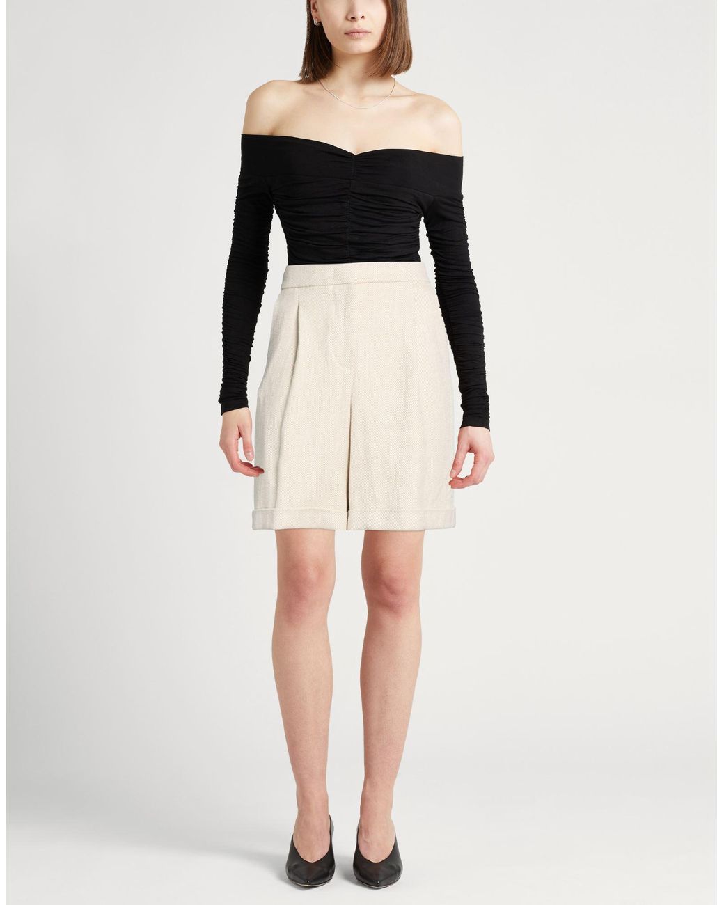 Peserico Natural Shorts & Bermuda Shorts Linen, Viscose, Cotton