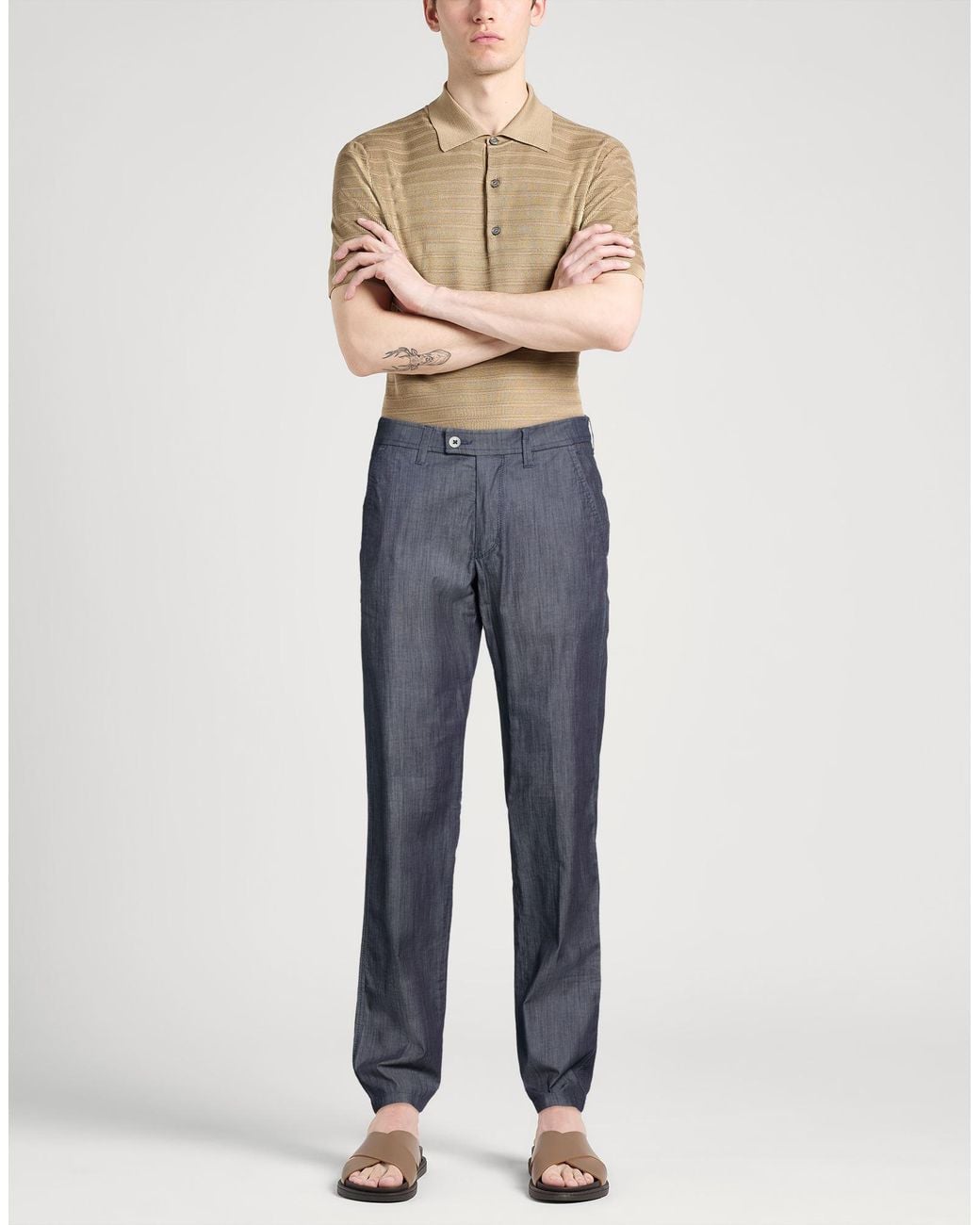 Corneliani Blue Pants Cotton, Elastane for men