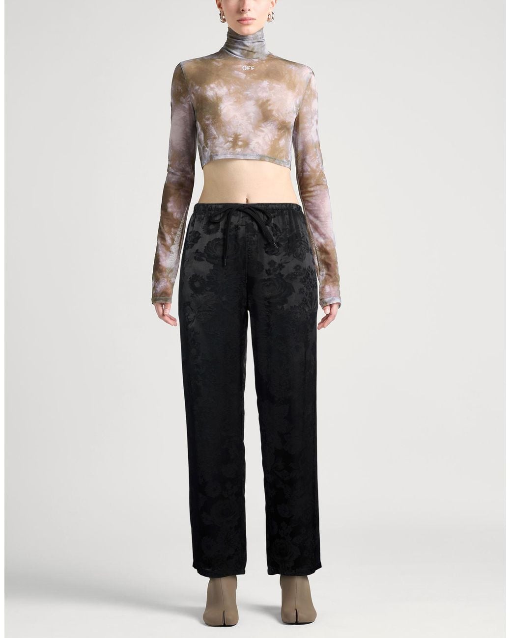 MM6 by Maison Margiela Black Pants Acetate, Viscose