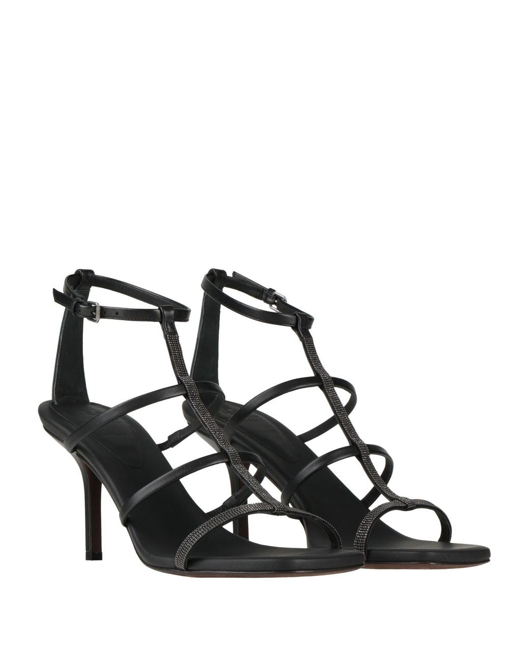 Brunello Cucinelli Black Sandals Leather