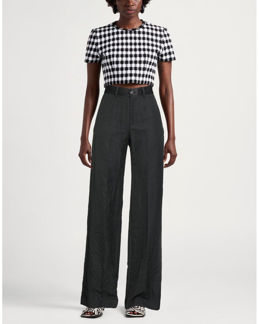 Department 5 Black Pants Polyester, Viscose, Polyamide