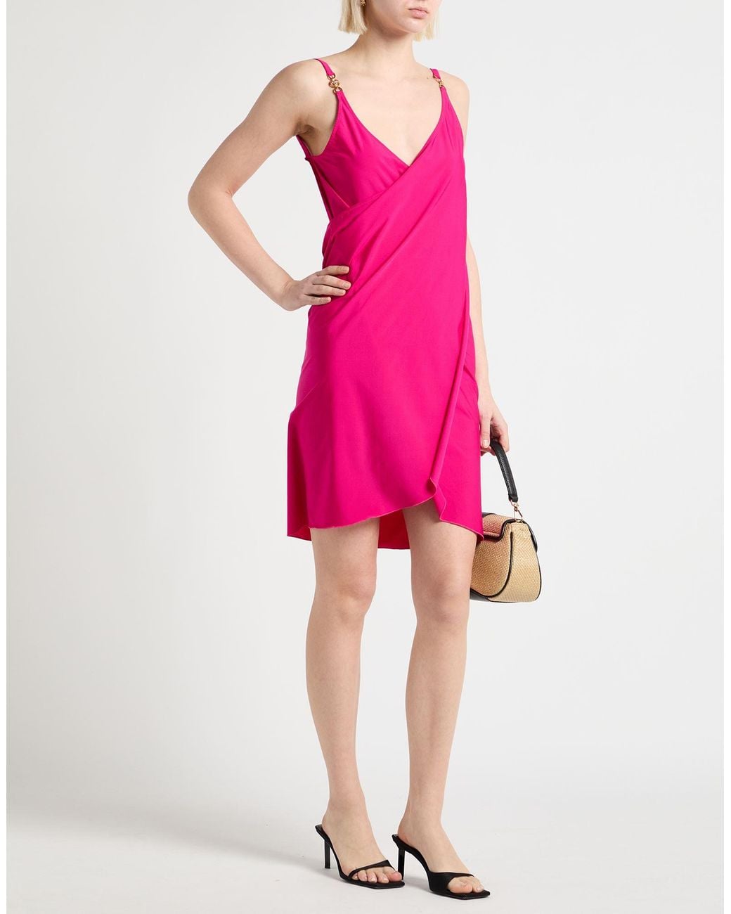 Versace Pink Fuchsia Mini Dress Polyamide, Elastane