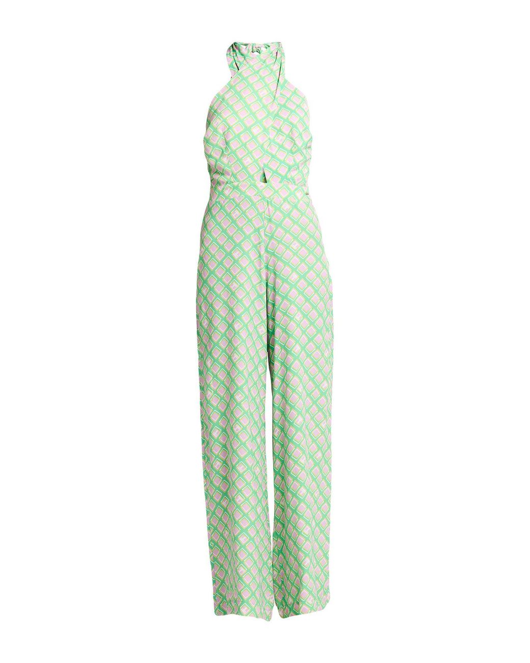 Fracomina Green Jumpsuit Polyester, Elastane