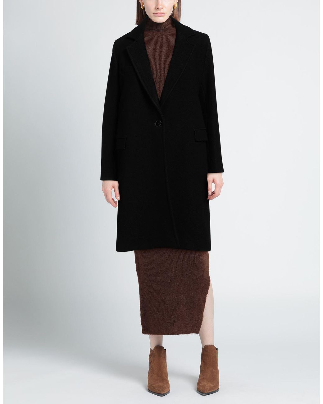 Circolo 1901 Black Coat Virgin Wool