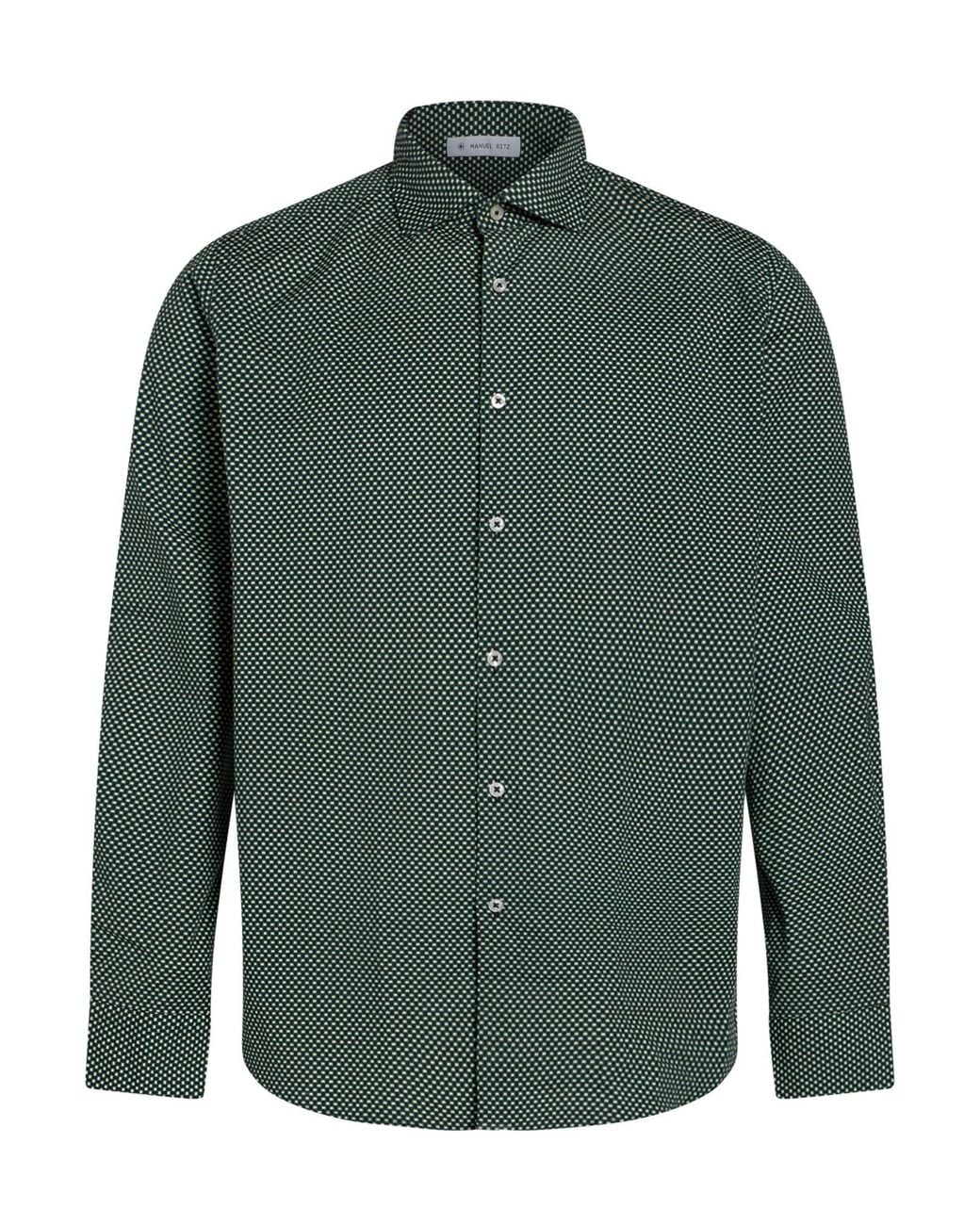 Manuel Ritz Green Shirt Cotton, Elastane for men
