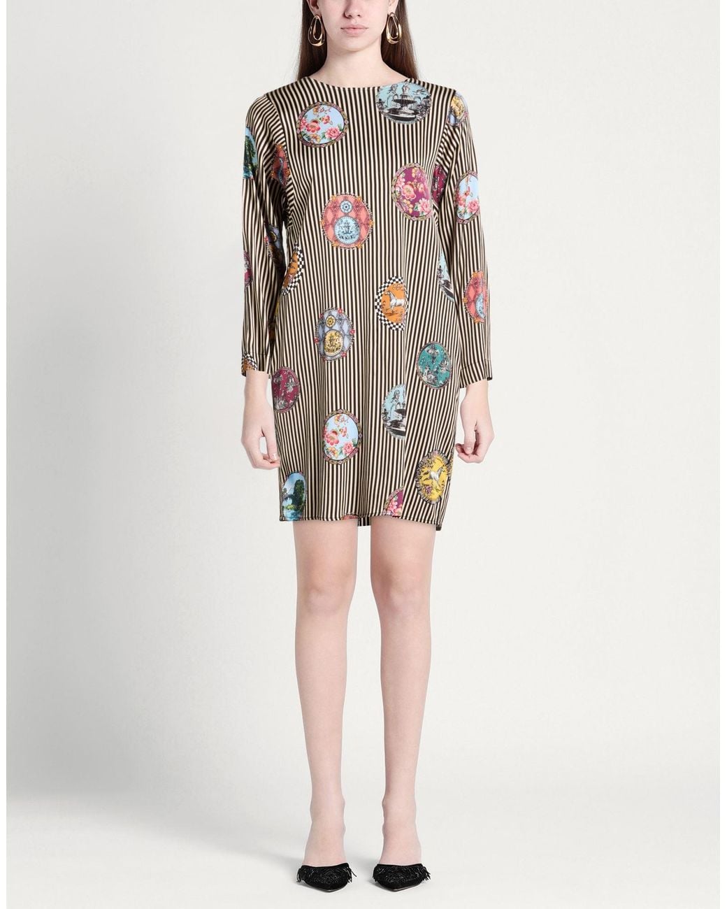 Shirtaporter Natural Mini Dress Viscose, Elastane