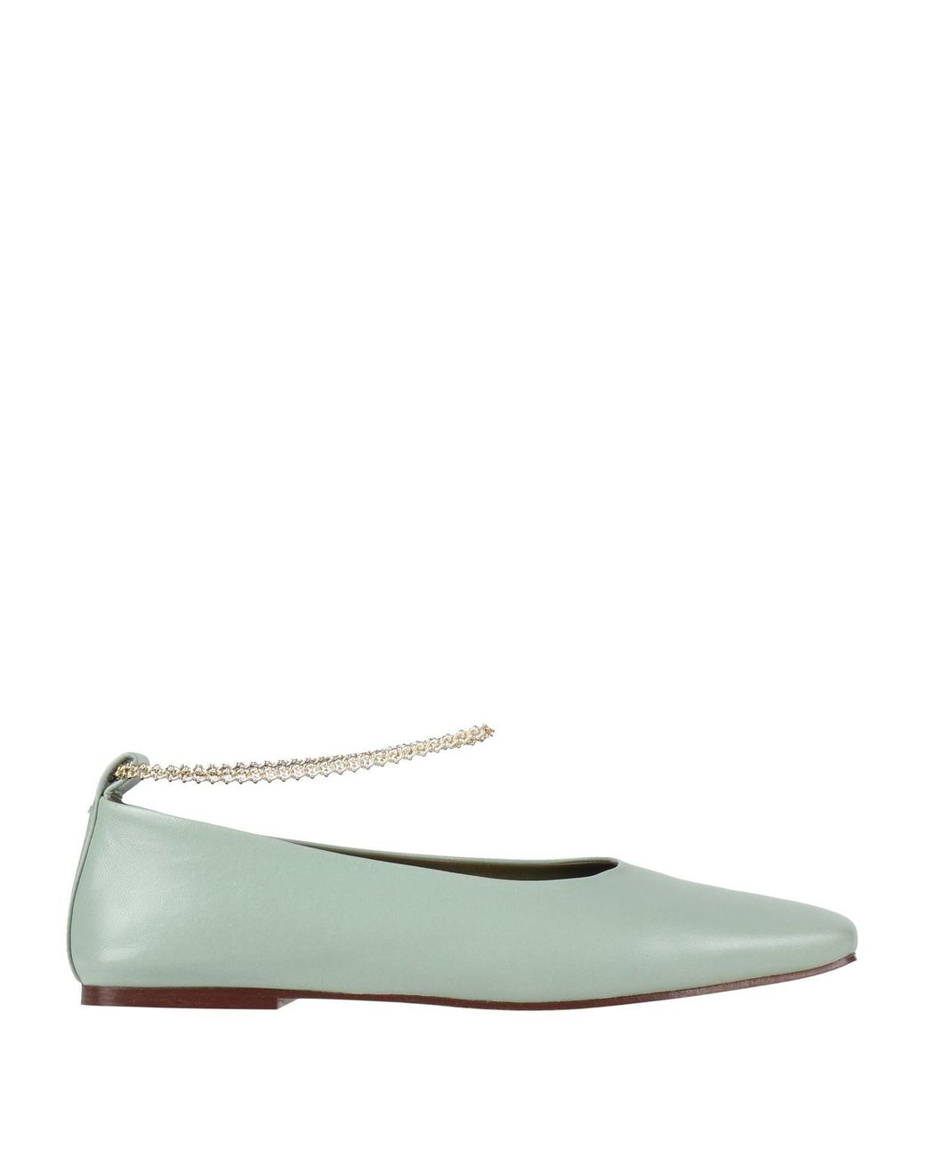 MARIA LUCA Green Ballet Flats Leather