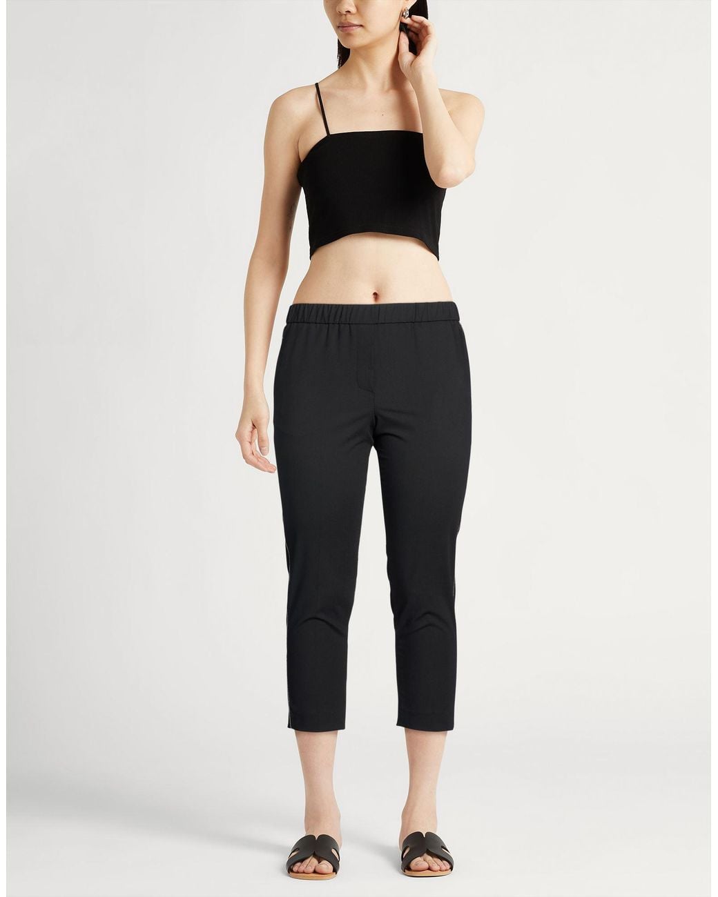 Peserico Black Pants Polyester, Wool, Elastane