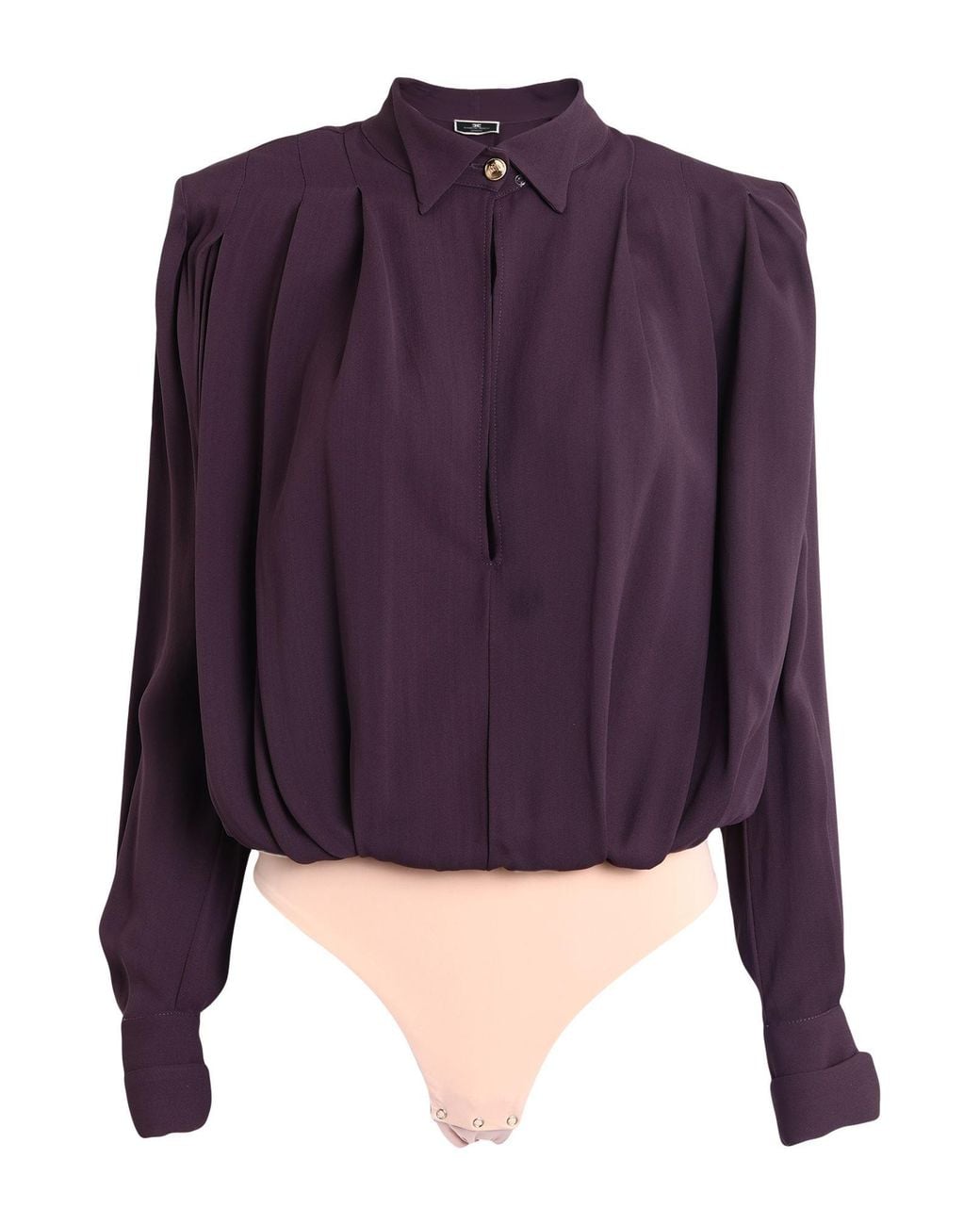 Elisabetta Franchi Purple Plum Bodysuit Viscose, Polyamide, Elastane