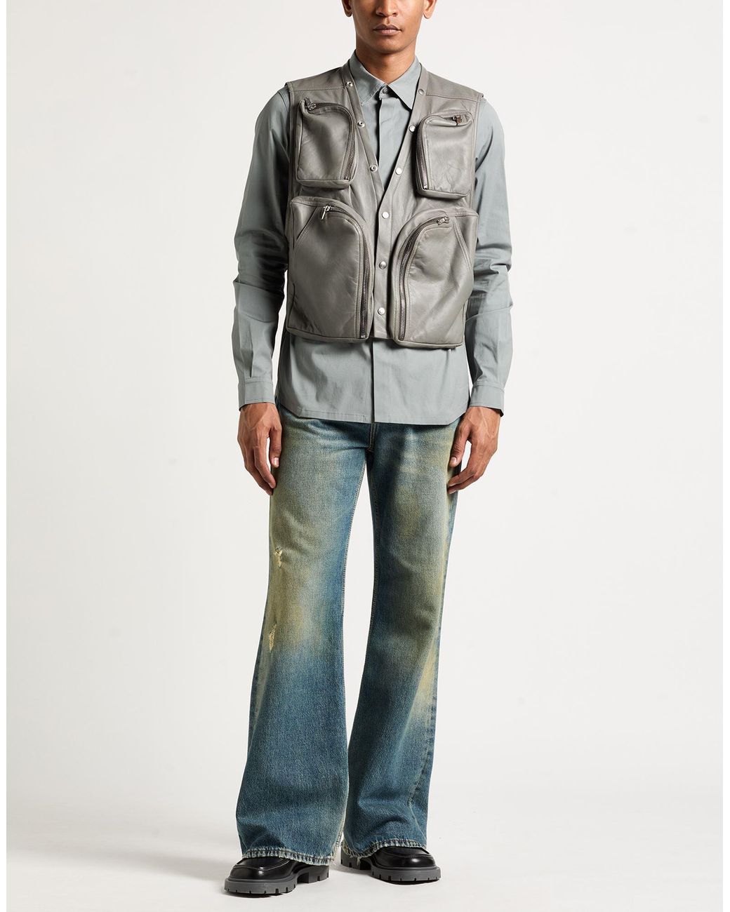 Rick Owens Black Vest Lambskin for men