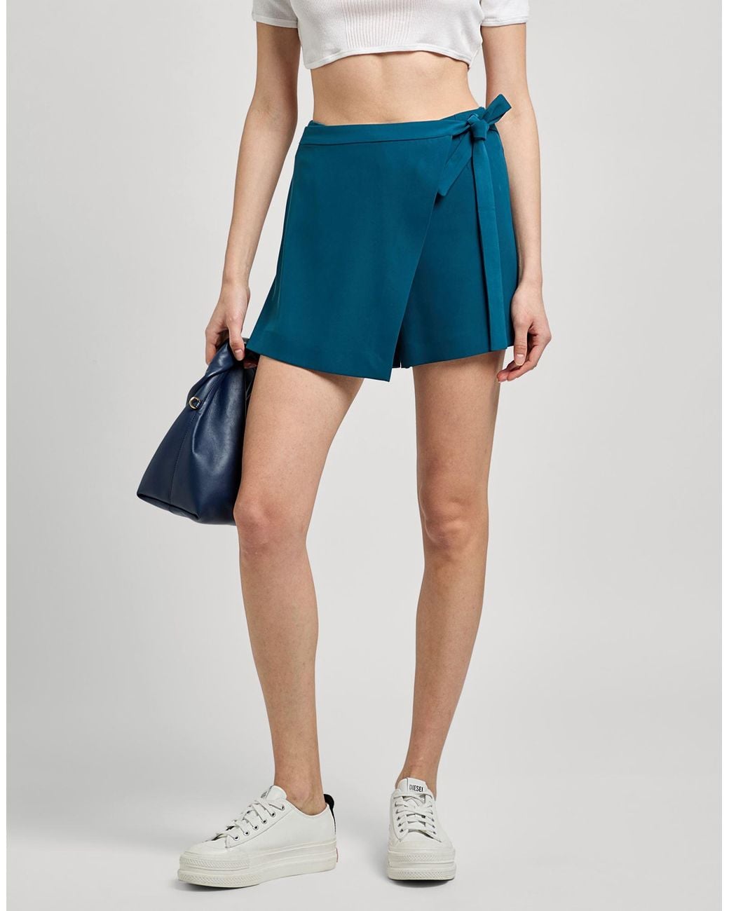 Jijil Blue Shorts & Bermuda Shorts Polyester, Elastane