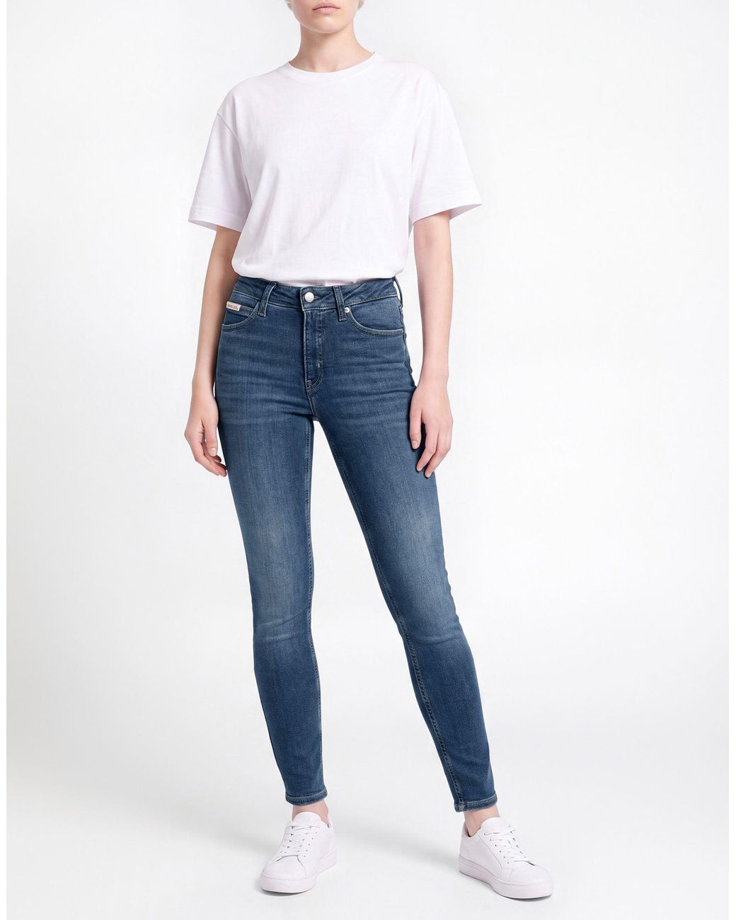 Calvin Klein Blue Jeans Cotton, Elastomultiester, Elastane