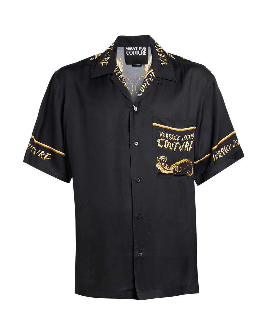 Versace Jeans Couture Black Shirt Viscose for men