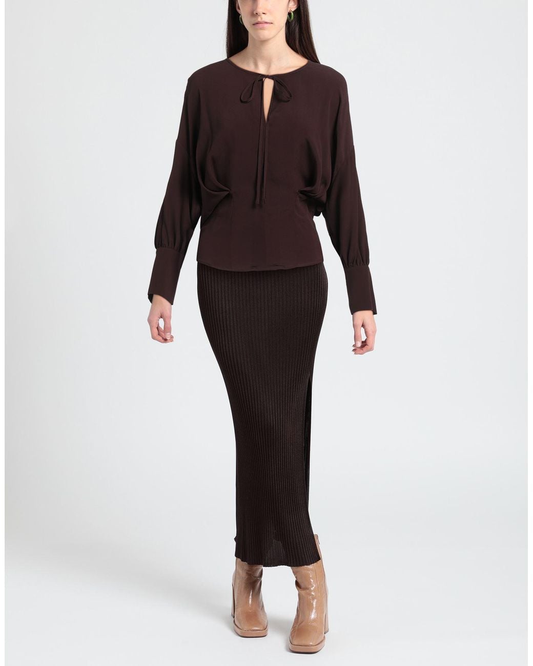 Semicouture Brown Top Acetate, Silk