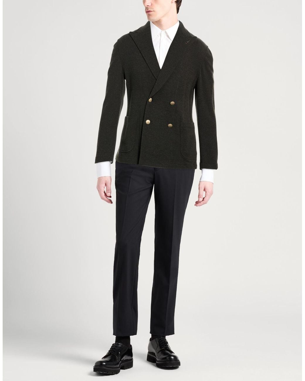 Paoloni Black Blazer Wool, Polyamide, Cashmere for men