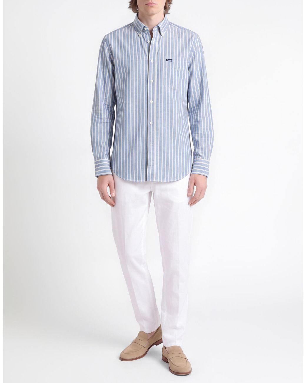 Façonnable Blue Slate Shirt Cotton for men