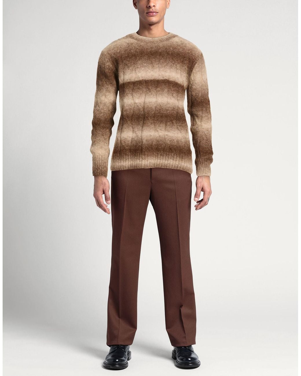 Retois Brown Sweater Alpaca Wool, Polyester for men