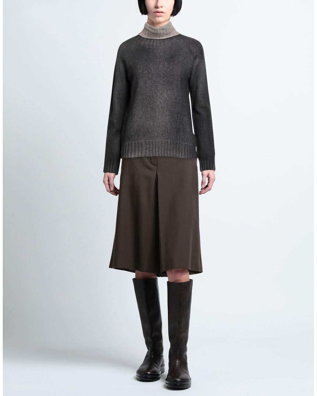 Aragona Gray Turtleneck Wool, Cashmere
