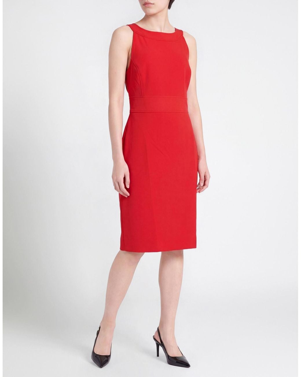 Boutique Moschino Red Midi Dress Polyester, Elastane