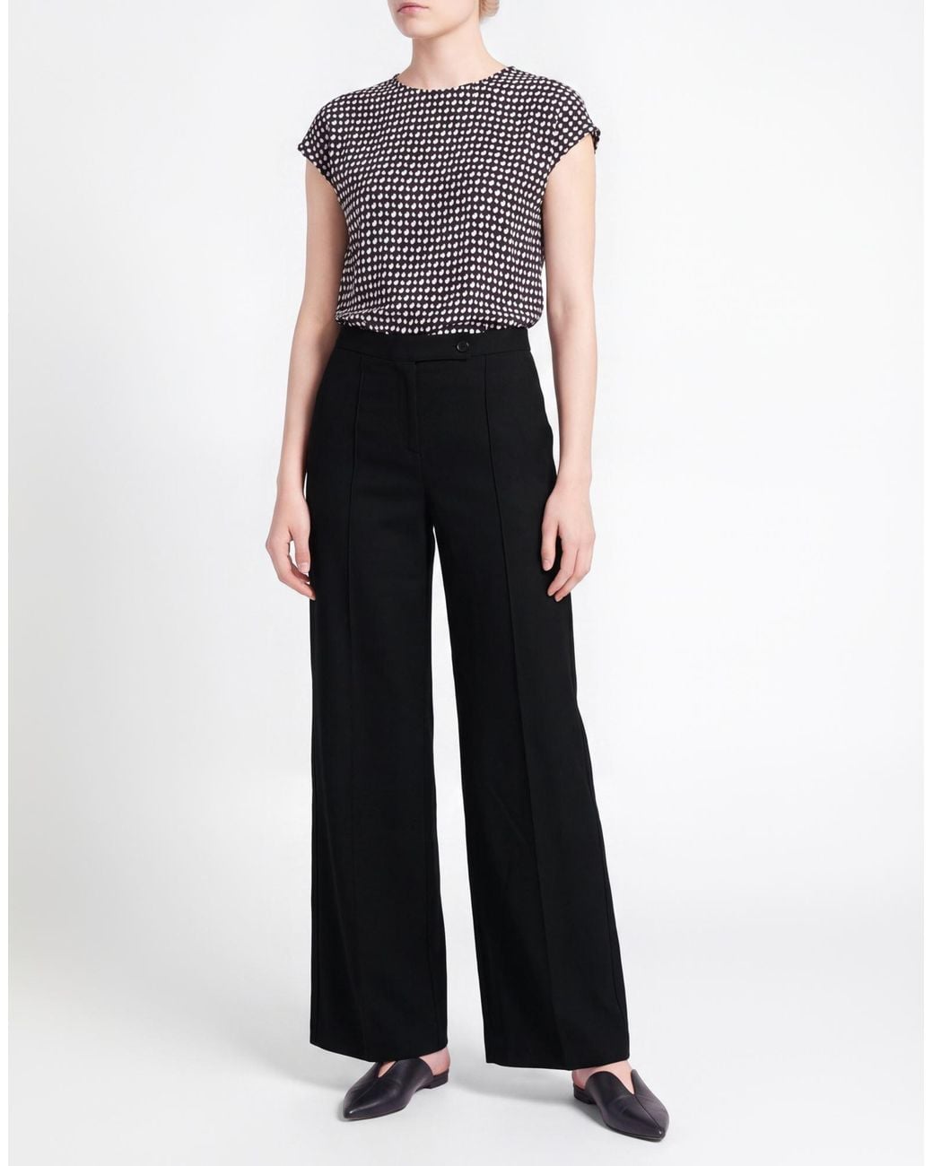 Pinko Black Pants Wool, Polyester, Viscose, Elastane