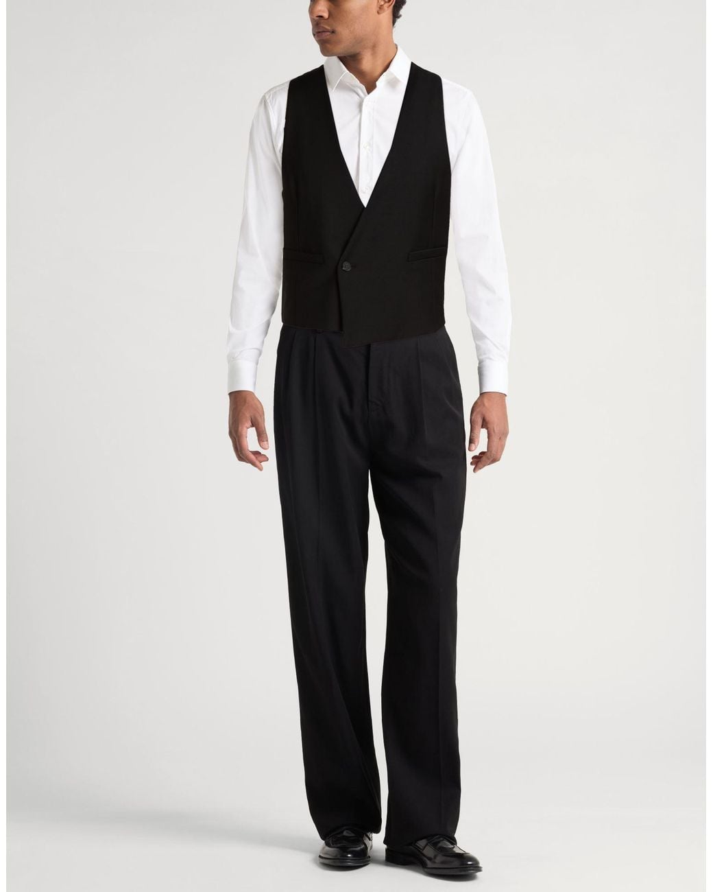 Patrizia Pepe Black Tailored Vest Polyester, Virgin Wool, Elastane for men
