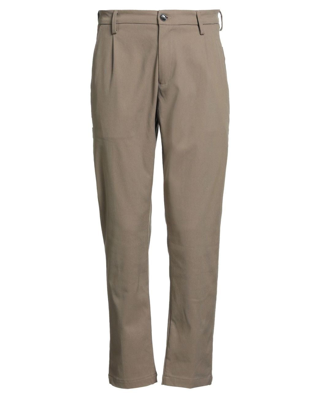 Yan Simmon Gray Khaki Pants Cotton, Nylon, Elastane for men