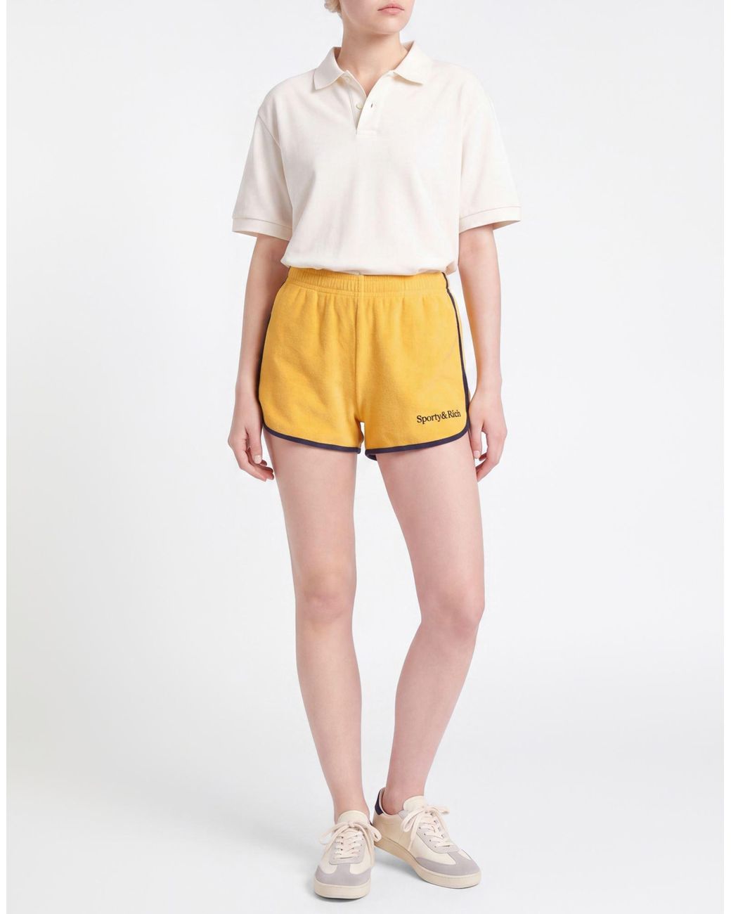 Sporty & Rich Yellow Marigold Shorts & Bermuda Shorts Cotton