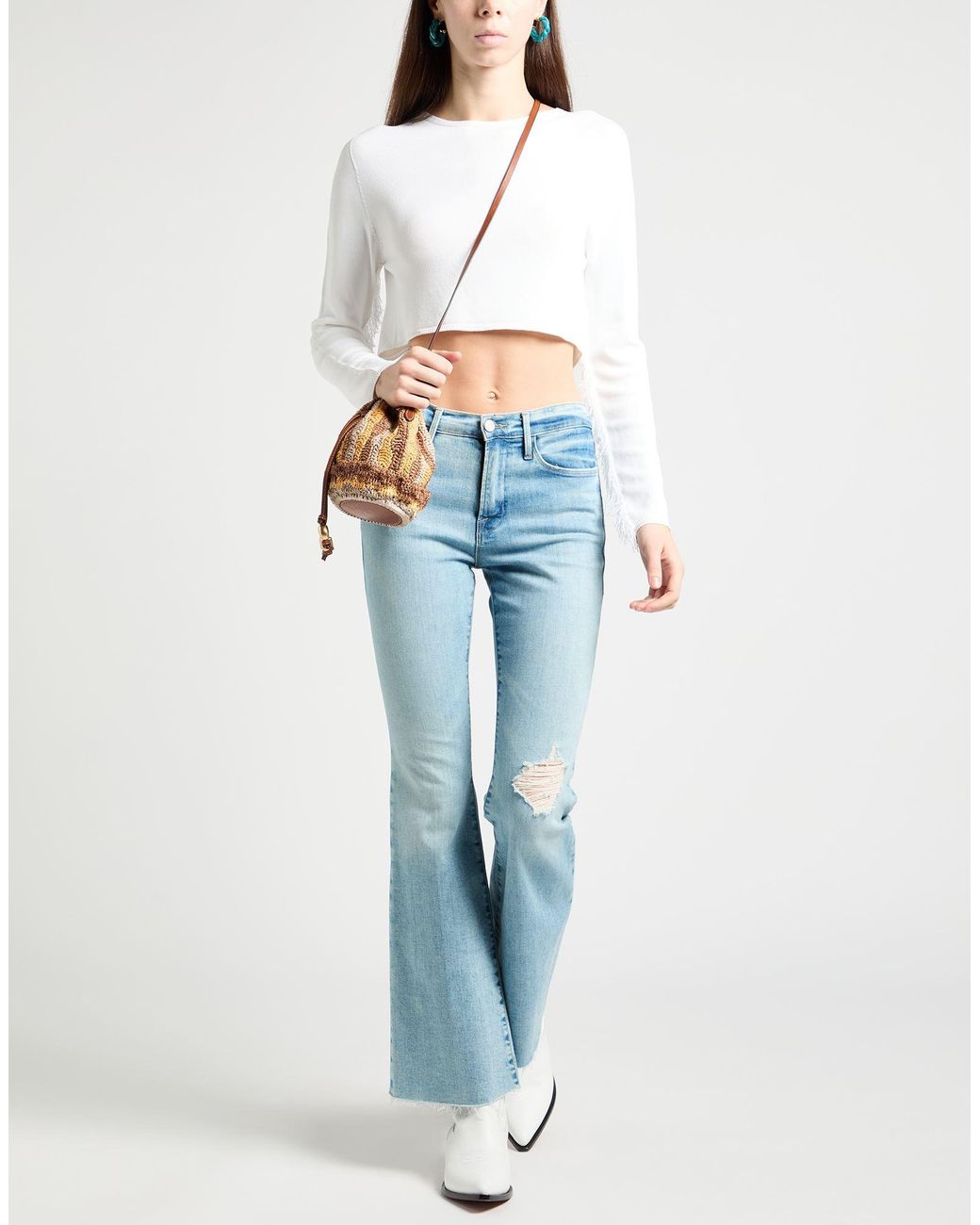 Peperosa White Sweater Viscose, Polyamide